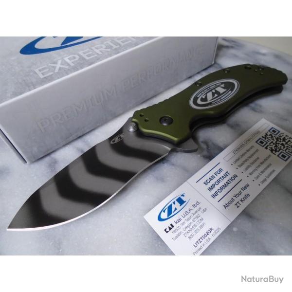 Couteau A/O Zero Tolerance 0350 Lame Acier MagnaCut Manche Aluminium Vert OD Linerlock ZT0350OLTS20