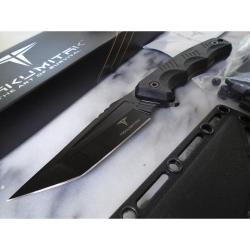 Couteau Fixe Takumitak Reaper Lame Acier 3Cr13 Manche FRN Noir &Eacute;tui Rigide TKF305