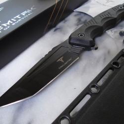Couteau Fixe Takumitak Reaper Lame Acier 3Cr13 Manche FRN Noir &Eacute;tui Rigide TKF305