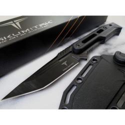 Couteau Fixe Takumitak Heat Lame Acier 3Cr13 Manche FRN Noir &Eacute;tui Rigide TKF301