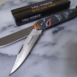Couteau Pliant Tac-Force Bomb Lame Acier Inox Manche Aluminium Gris Slip Joint TF1039DBGY
