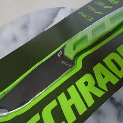 Couteau Fixe Schrade Isolate Lame Acier AUS-10 Manche TPR Vert &Eacute;tui Rigide SCH1159304