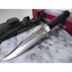 Couteau Fixe Rough Ryder Ultimate Survival Lame Acier D2 Manche Aluminium Vert &Eacute;tui Rigide RR2585