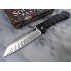 Couteau Pliant Rough Ryder Sous Chef Santoku Lame Acier VG-10 Manche Aluminium Noir Lockback RR2539