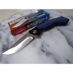 Couteau Pliant Hibben Whirlwind Lame Acier 7Cr17MoV Manche Aluminium et G10 Noir et Bleu GH5125