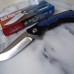 Couteau Pliant Hibben Whirlwind Lame Acier 7Cr17MoV Manche Aluminium et G10 Noir et Bleu GH5125