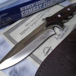 Couteau Hibben Legacy Combat Fighter II Lame Acier 7Cr17MoV Manche Pakkawood Marron &Eacute;tui Cuir GH5072
