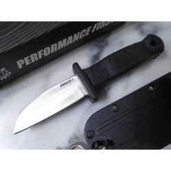 Couteau Fixe Demko Armiger 2 Shark Foot Lame Acier 4034 Manche TPR Noir &Eacute;tui Kydex Ta&iuml;wan DEM09649