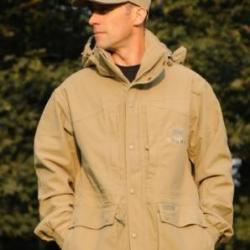 Parka beige, waterproof, respirante, multipoches, l&eacute;g&egrave;re et silencieuse