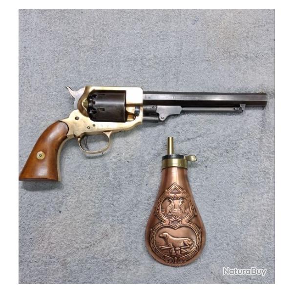 SPILLER & BURR 1862 CAL36 COMME NEUF (vitrine uniquement) + SUPERBE   POIRE A POUDRE NOIRE