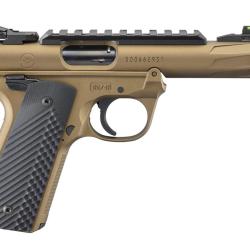 Pistolet Ruger MARK IV 22/45 cal. 22LR 4.40" 10 coups bronze 1/2''-28 FIL (2C)
