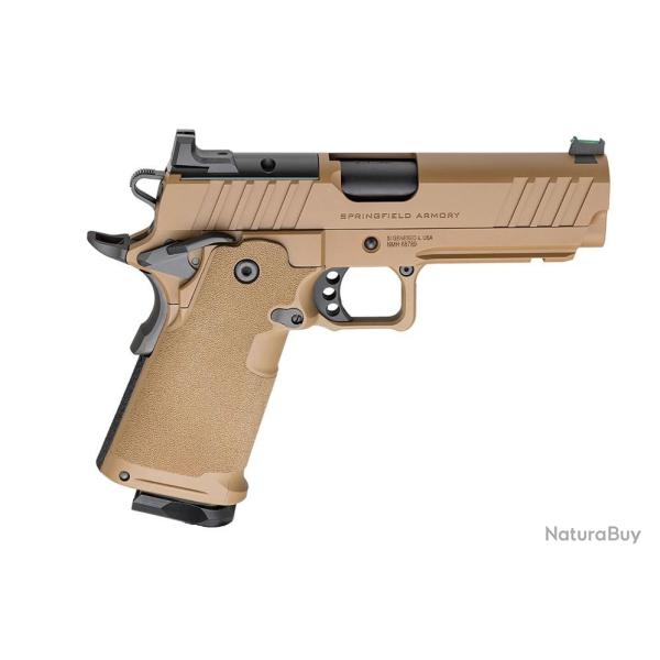 Pistolet Springfield Armory 1911 DS PRODIGY COYOTE 9X19 canon 4.25 - 1 chargeur 17 coups+1 chargeur 