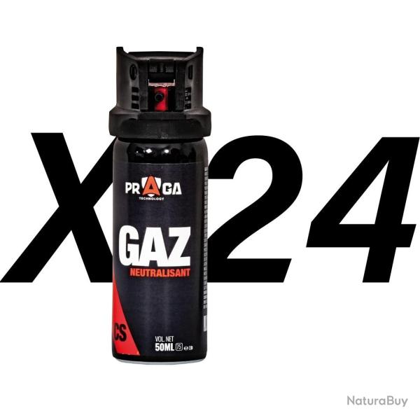 Pack Praga Technology bombe gaz cs 50ML X24
