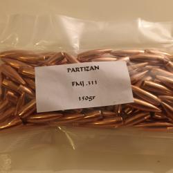 Projectiles cal. .311 150 grains FMJ de marque partizan