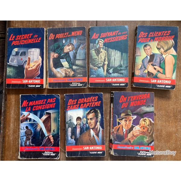San-antonio lot 7 romans Frederic Dard - special police fleuve noir 1961 � 1966