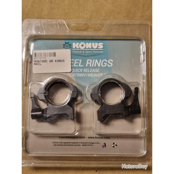 Colliers acier Medium KONUS 25,4mm � levier pour rail Picatinny/Weaver HILMAR SUPER DESTOCK !!!