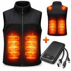 Gilet Chauffant Homme Femme 7 Zones + Batterie 10000mAh Incluse - 3 Niveaux