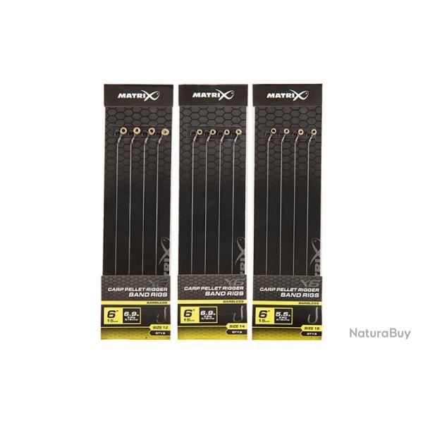 Bas de Ligne Matrix X6 Carp Pellet Rigger 15 cm avec Bague � Pellets T12 / 0.18Mm