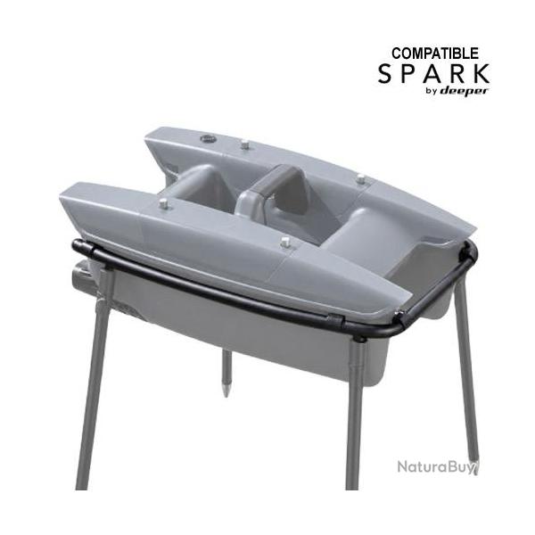 Support Bateau Bait Boat Pod Inox Noir pour Deeper Spark