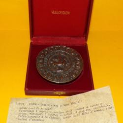 SCEAU DE LA VILLE DE DIJON OFFERT A UN OFFICIER DE L'ARMEE FRANCAISE , BRONZE MASSIF ,  MODELE SECON