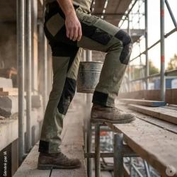 Pantalon de travail Pro kaki et noir renforc&eacute; Oxford 900D 48