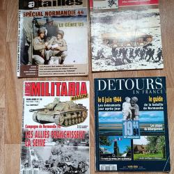 REVUE SPECIAL D-DAY NORMANDIE BATAILLE DEBARQUEMENT  VISITE LOT DE 4 REVUES MILITARIA