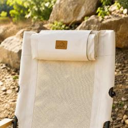 Chaise de camping Coody Relax &agrave; dossier r&eacute;glable - Beige