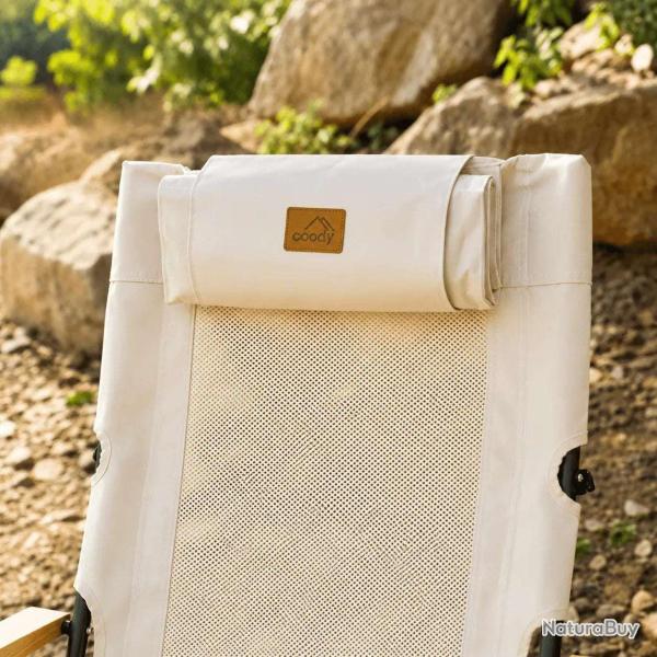 Chaise de camping Coody Relax � dossier r�glable - Beige