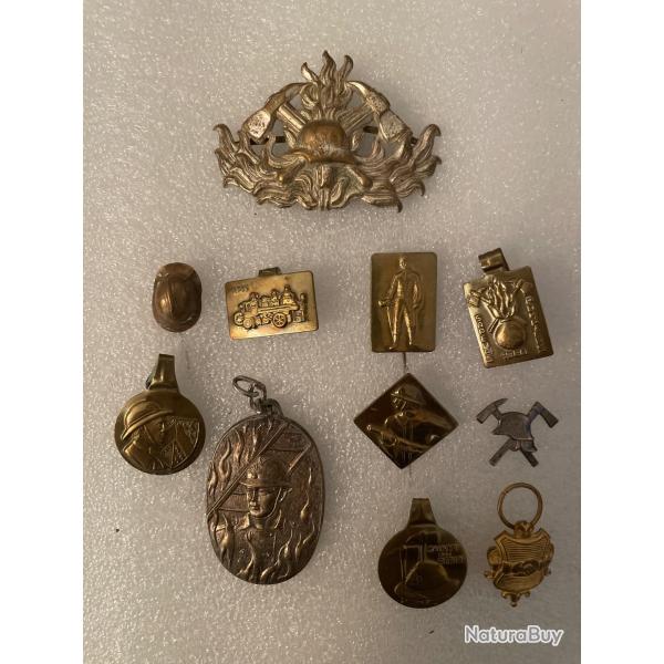 Lot broches pompier