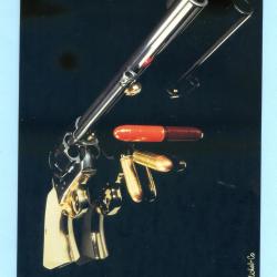 carte postale revolver pistolet cp10
