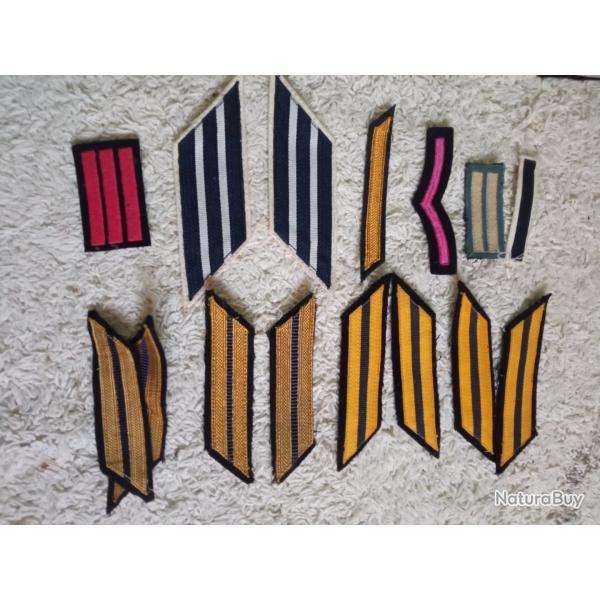 Militaria Lot d'Insigne de Col D'Uniformes
