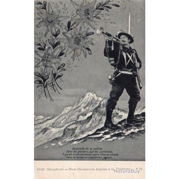 Carte postale 1626 Dauphin� - Nos Chasseurs Alpins � la Fronti�re -N�8421