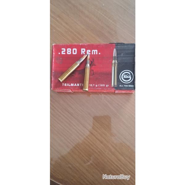 GECO boite neuve 20 munitions 280 rem teilmantel 165 grains vendu par poudrenoirepro