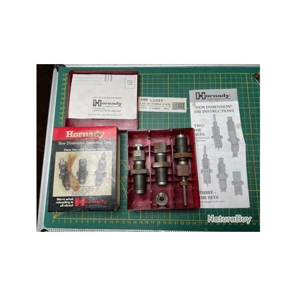 Jeu d'Outils / Dies Hornady New Dimension 3 Die Set 9mm Luger Titane Nitride