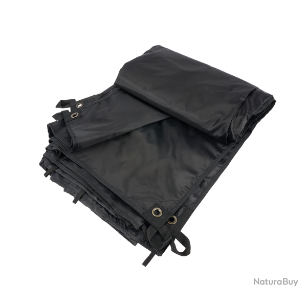 B�che Brandit Premium 4 x 3 m polyester enduit oeillets m�tal - Noir