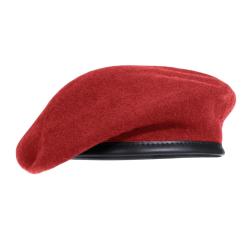 B&eacute;ret type fran&ccedil;ais Pentagon laine d'Australie 62's passepoil - Rouge / 55
