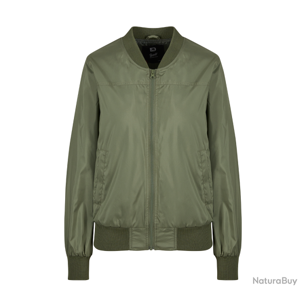 Blouson Brandit Jula coupe femme en polyester bords c�tes - Vert olive / M