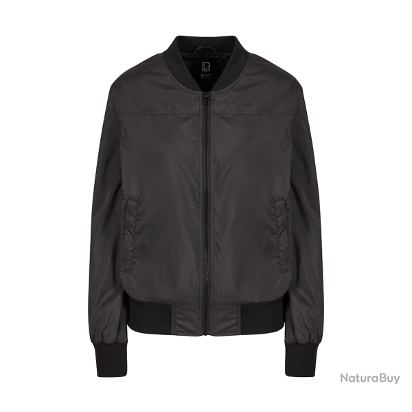 Blouson Brandit Jula coupe femme en polyester bords c�tes - Noir / XL
