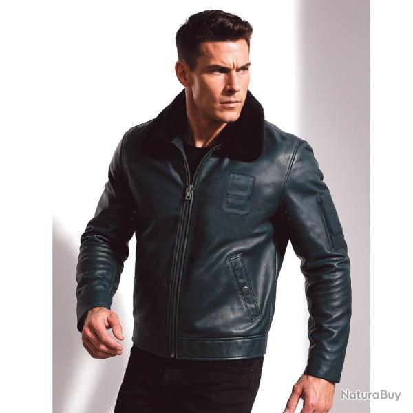 Blouson pilote cuir de vachette pleine fleur - Autre / L (52/54)