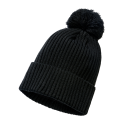 Bonnet &agrave; pompon Brandit Bobble Hat en maille polyacrylique - Noir