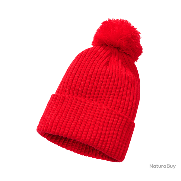 Bonnet � pompon Brandit Bobble Hat en maille polyacrylique - Rouge