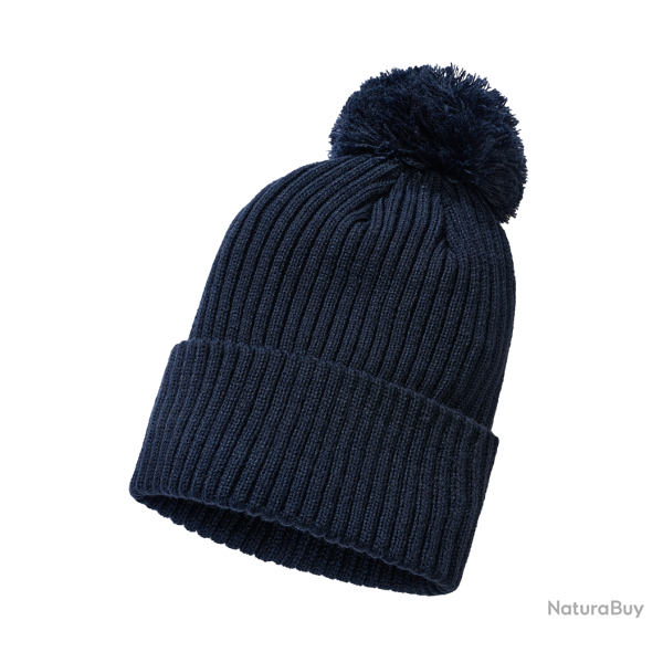 Bonnet � pompon Brandit Bobble Hat en maille polyacrylique - Bleu Marine