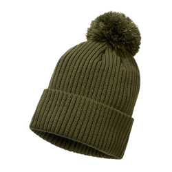 Bonnet &agrave; pompon Brandit Bobble Hat en maille polyacrylique - Vert olive