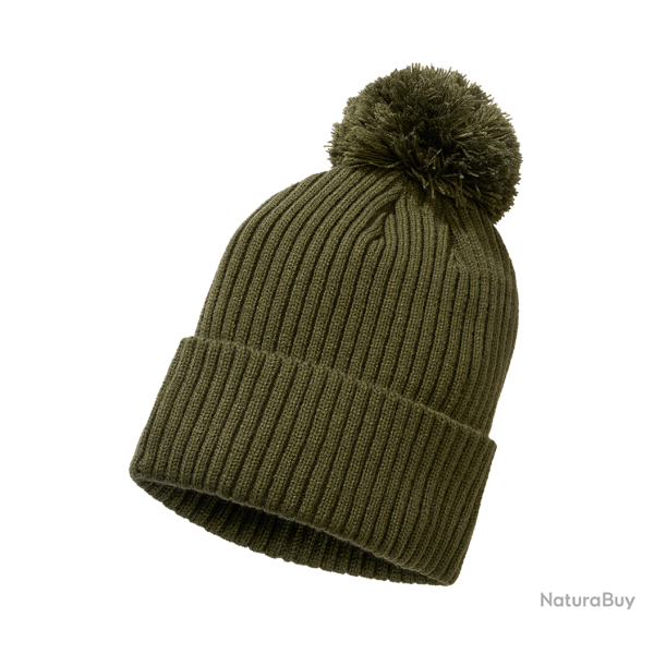 Bonnet � pompon Brandit Bobble Hat en maille polyacrylique - Vert olive