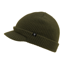 Bonnet &agrave; visi&egrave;re Brandit Shield en maille &eacute;paisse - Vert olive