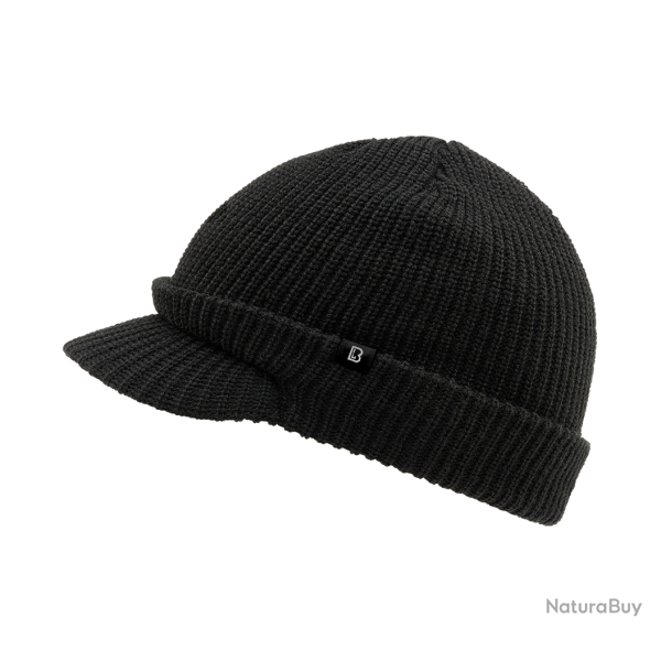 Bonnet � visi�re Brandit Shield en maille �paisse - Noir