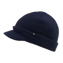 Bonnet &agrave; visi&egrave;re Brandit Shield en maille &eacute;paisse - Bleu Marine
