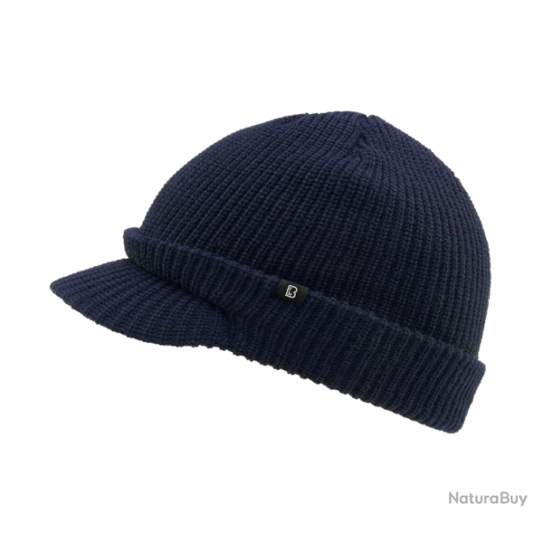 Bonnet � visi�re Brandit Shield en maille �paisse - Bleu Marine