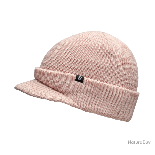 Bonnet � visi�re Brandit Shield en maille �paisse - Rose