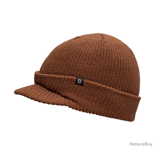 Bonnet � visi�re Brandit Shield en maille �paisse - Brun